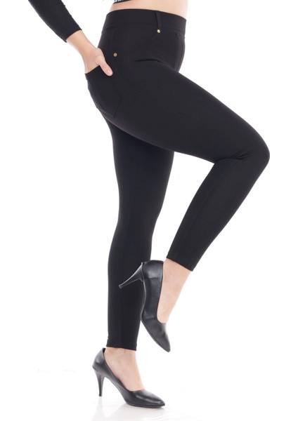 Kadın Siyah Cep Detaylı Tayt Pantolon fiyatları