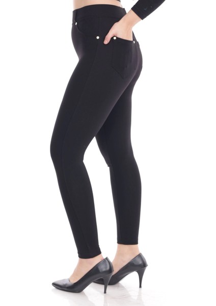 Kadın Siyah Cep Detaylı Tayt Pantolon fırsatları