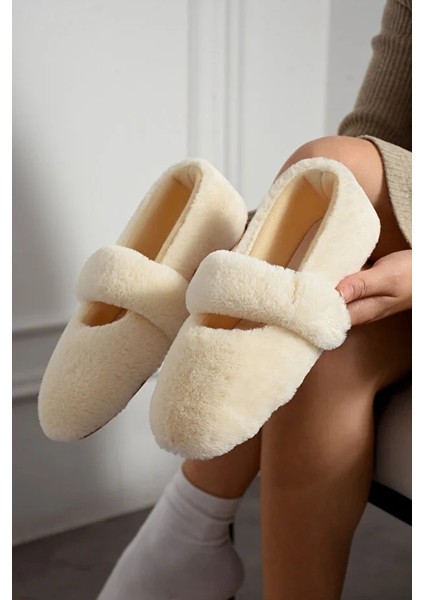 Luna Tavşan Tüyü Lastikli Kaydırmaz Taban Kadın Babet Panduf Ev Terliği modelleri