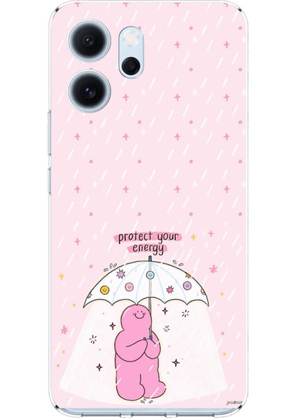 Oppo Reno 14F Uyumlu Protect Your Energy Tasarımlı Baskılı Silikon Kılıf