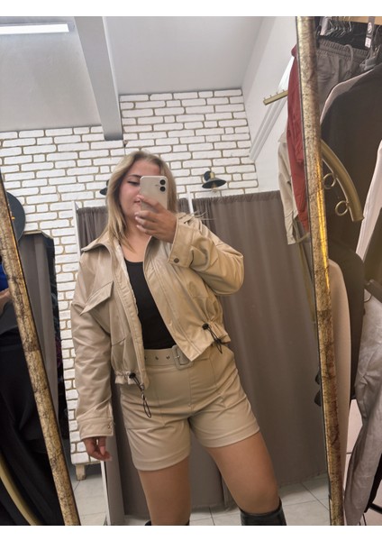 Kemerli Deri Şort modelleri