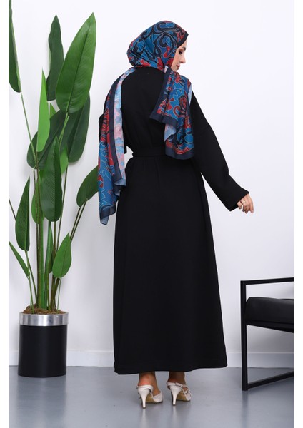 Siyah Kuşaklı Üç İplik Elbise fırsatları