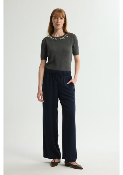 Beli Lastikli Pantolon Lacivert 153L9713000