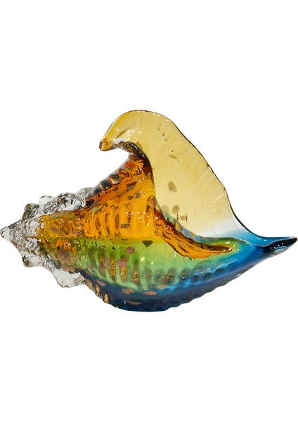 Mavi Amber Büyük Cam Deniz Kabuğu