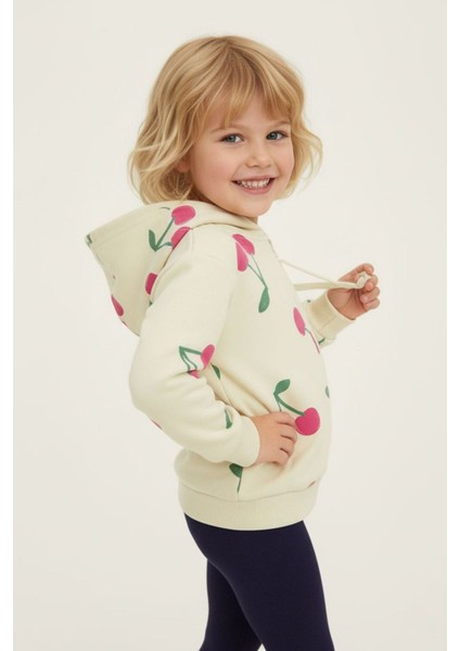 Kiraz Desenli Kapüşonlu Kız Çocuk 2 li takım - Lacivert fiyatları