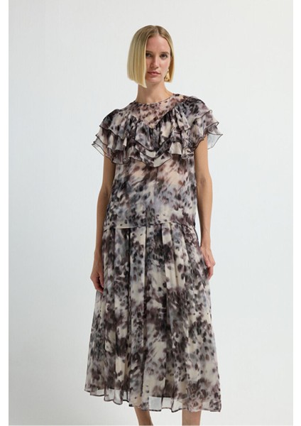 Desenli Volanlı Bluz Emp.murdum 11545789000