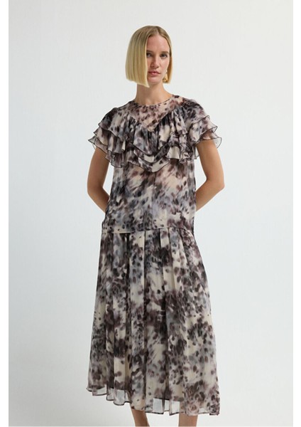 Desenli Volanlı Bluz Emp.murdum 11545789000 indirimleri