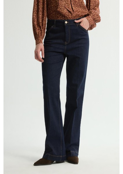 Geniş Paça Denim Pantolon Lacivert 153L9649000 modelleri