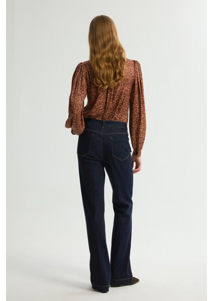 Geniş Paça Denim Pantolon Lacivert 153L9649000 indirimleri