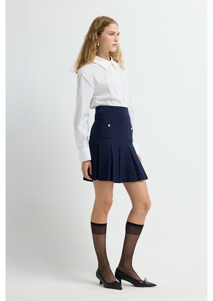 Pilise Detaylı Triko Etek Lacivert 12745592000 fırsatları