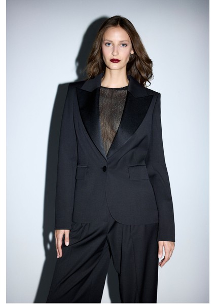 Yakası Satenli Ceket Siyah 11945978000 fırsatları