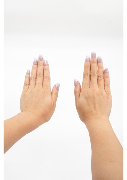 10'lu Gümüş Kısa Balerin TT1251 Tekrar Kullanılabilir El Yapımı Protez Takma Tırnak - Gümüş-S modelleri