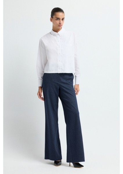 Pile Detaylı Crop Gömlek Beyaz 13045812000 modelleri