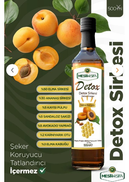 Kayısı Pulplu Detox Sirkesi 500 ml
