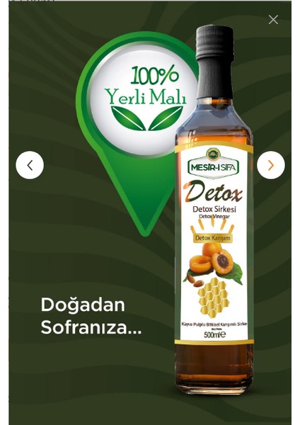 Kayısı Pulplu Detox Sirkesi 500 ml modelleri