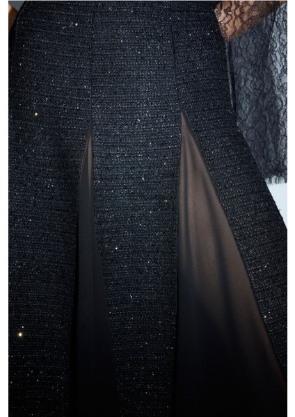 Parçalı Tüvit Etek Siyah 12745980000 fırsatları