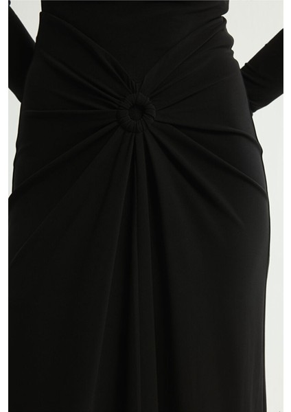 Örme Büzgülü Elbise Siyah 124L9738000 fiyatları