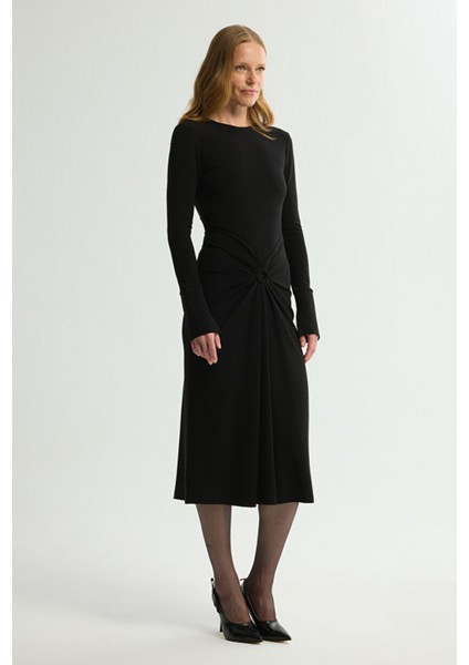 Örme Büzgülü Elbise Siyah 124L9738000 modelleri
