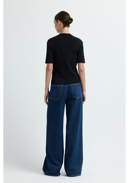 Yakası Taş Detaylı Triko Kazak Siyah 13943006002 indirimleri