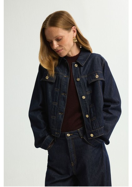 Cep Detaylı Denim Ceket Lacivert 119L9651000 fırsatları