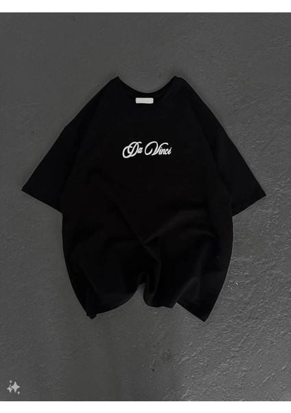 Unisex Baskılı Oversize T-Shirt - Siyah fırsatları