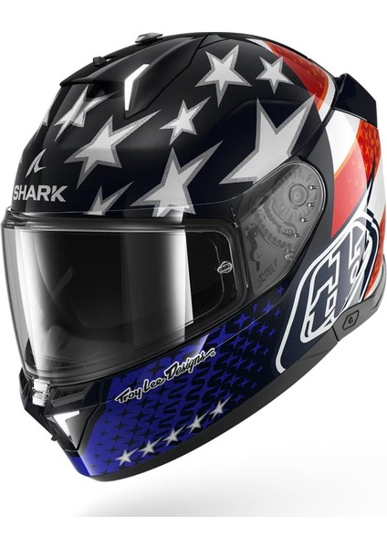 Skwal I3 Us Flag Laci Kırmızı Beyaz Kapalı Kask