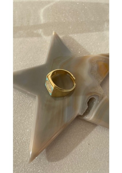 Mavi Mineli Zirkon Taşlı Gülen Yüz 925 Ayar Gümüş Yüzük fırsatları