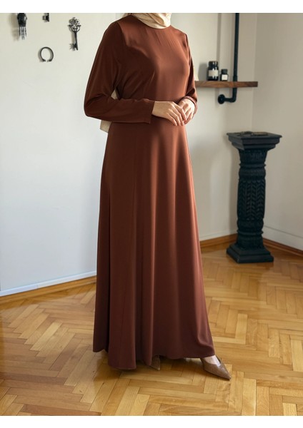 Pelerinli Bel Bağlamalı Elbise 1002