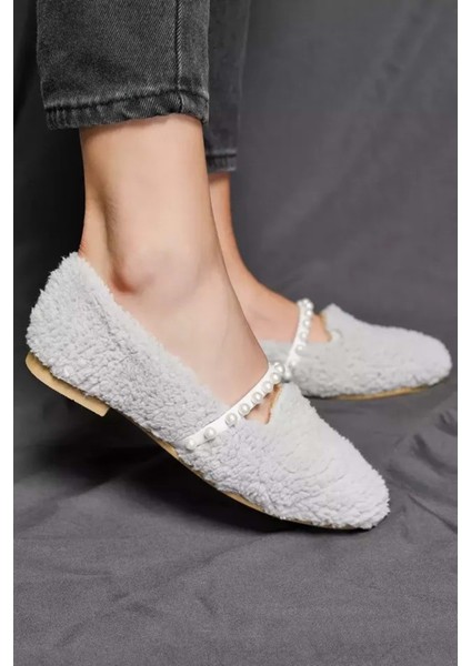 Kadın Incili Ev Babeti Yünlü - Gri - 40