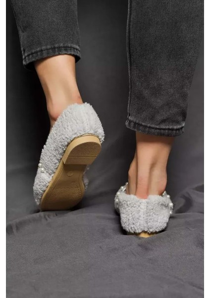 Kadın Incili Ev Babeti Yünlü - Gri - 40 fırsatları