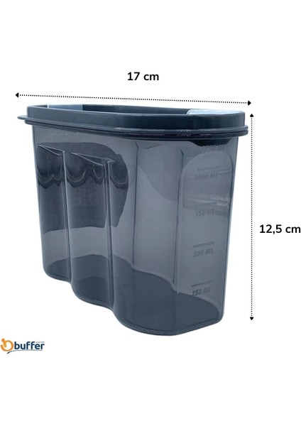 2 Kapaklı Ölçekli Erzak Saklama Kabı - 1,2 Litre - SA930 (4172) indirimleri