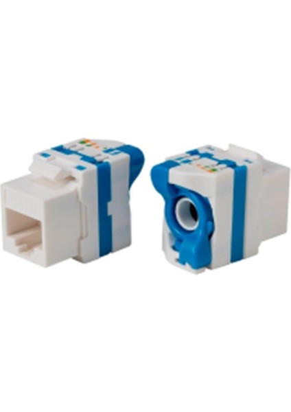Uranıum KJ-UC6-18056DB Cat6 Utp 180 Derece Çevirmeli Keystone Jack Mavi Renk