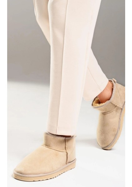 - Süet - Içi Kürklü - Ince Taban - Bilekte Kısa Kadın - Bot & Bootie fiyatları