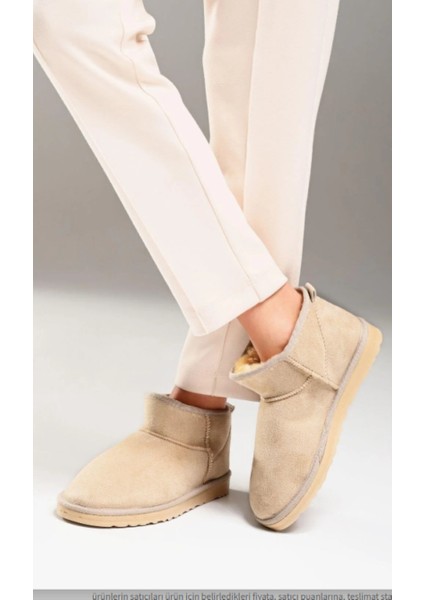 - Süet - Içi Kürklü - Ince Taban - Bilekte Kısa Kadın - Bot & Bootie modelleri