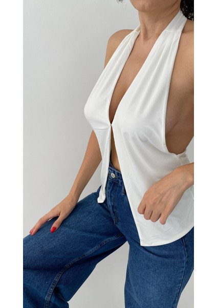V Yaka Sırt Dekolte Bluz modelleri