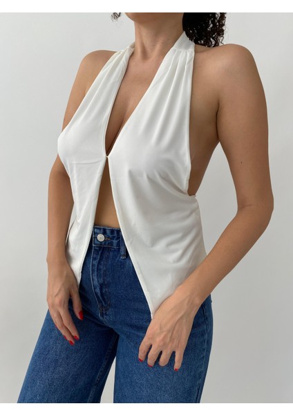 V Yaka Sırt Dekolte Bluz fırsatları