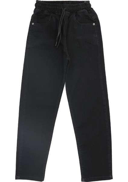 Erkek Çocuk Beli Lastikli ve Kordonlu Likralı Jean Pantolon 9-13 Yaş 12372