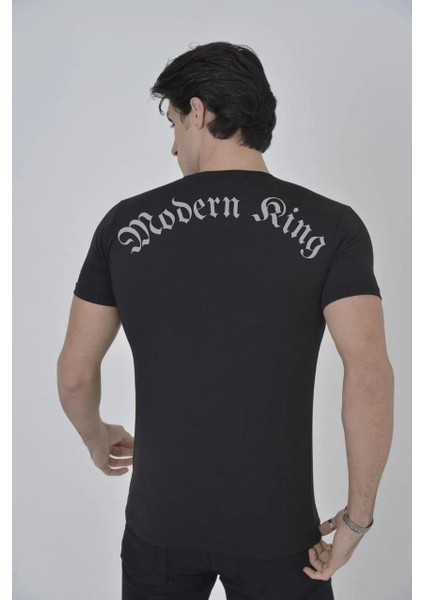 Unisex Göğüs File Aksesuarlı T-Shirt - Siyah fiyatları