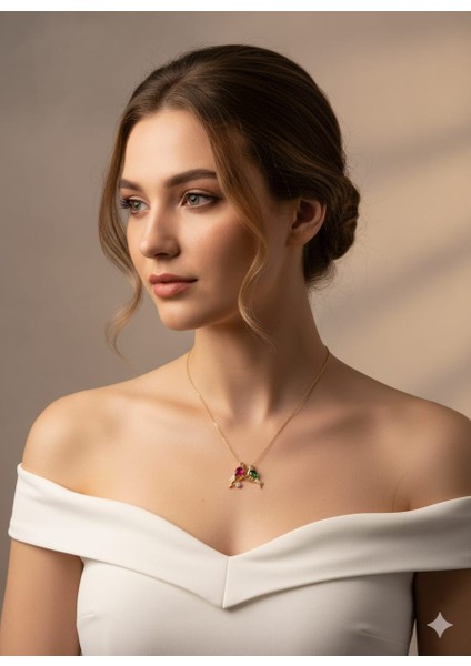 925 Ayar Papatya Silver Çifte Kumrular Kolye.kuş Kolye.sevgili Kolye.doğum Ayı Kolye.rose.gold.rodaj