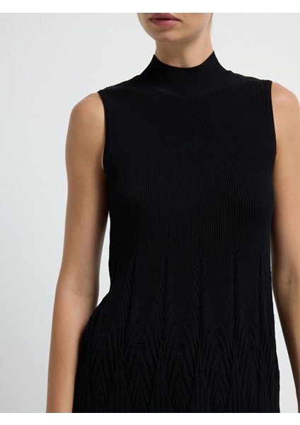 Dik Yaka Triko Bluz Siyah 11545595000 fiyatları