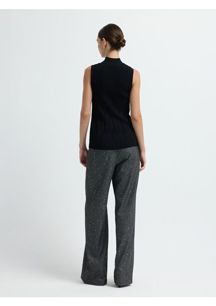 Dik Yaka Triko Bluz Siyah 11545595000 indirimleri