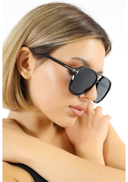 Kadın Siyah Retro UV400 Güneş Gözlüğü WP25-23 C2