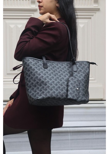 Mercia Desenli Cüzdan Detaylı Omuz Çantası