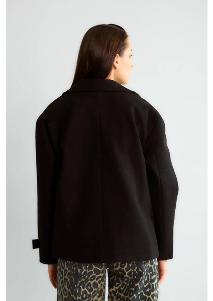 D99752 Düğme Detaylı Kadın Kısa Kaşe Kaban indirimleri