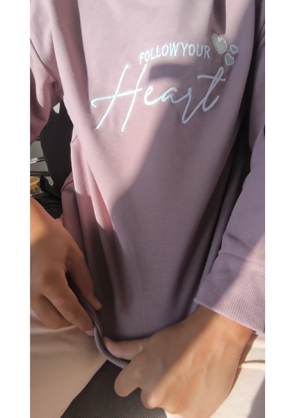 Kız Çocuk Sweatshirt Bluz Rahat Modern Şık Yumuşacık Kollar Kalpli fırsatları