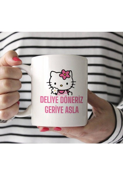 Beyaz Kupa Hello Kitty - Deliye Döneriz Geriye Asla