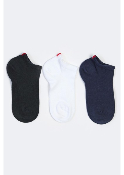Run 3 lü Erkek Basic Patik Çorap Siyah/Beyaz/Lacivert