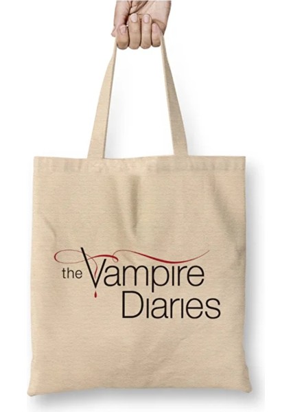 Vampire Diaries Bez Çanta Uzun Saplı Alışveriş Çantası Plaj Çantası