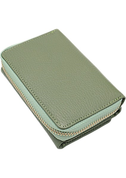 Saxa Kağıt Para ve Bol Kart Bölmeli Hakiki Deri Kadın Kartlık Cüzdan - Açık Yeşil indirimleri
