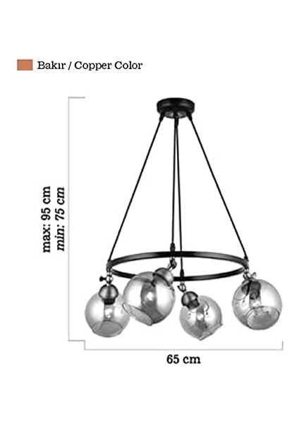 Serta 4'lü Çemberli Siyah Bakır Avize indirimleri